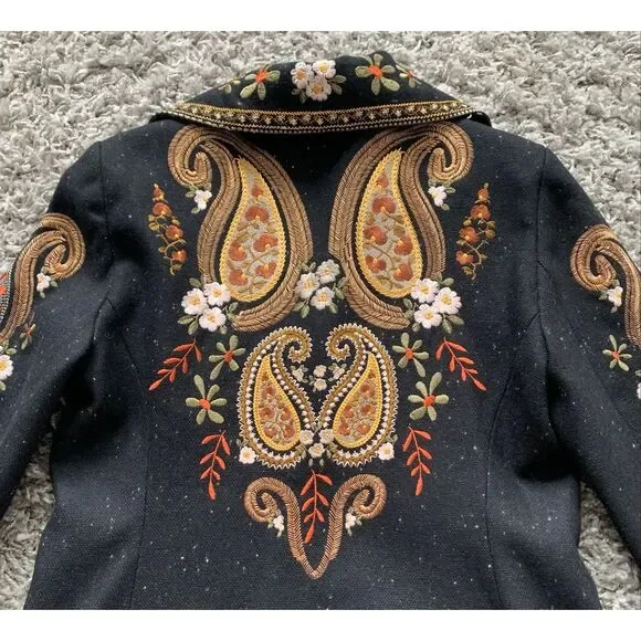 NEW Johnny Was Biya embroidered Paisley LONG JACKET COAT sz M - Picture 6 of 13